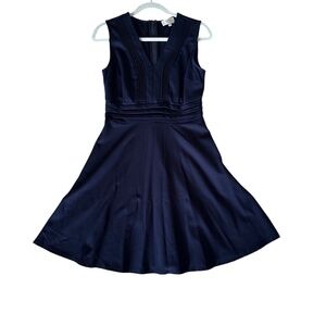 Women’s Mystic Los Angeles Midi V-neck sleeveless dress with pockets, M, Navy